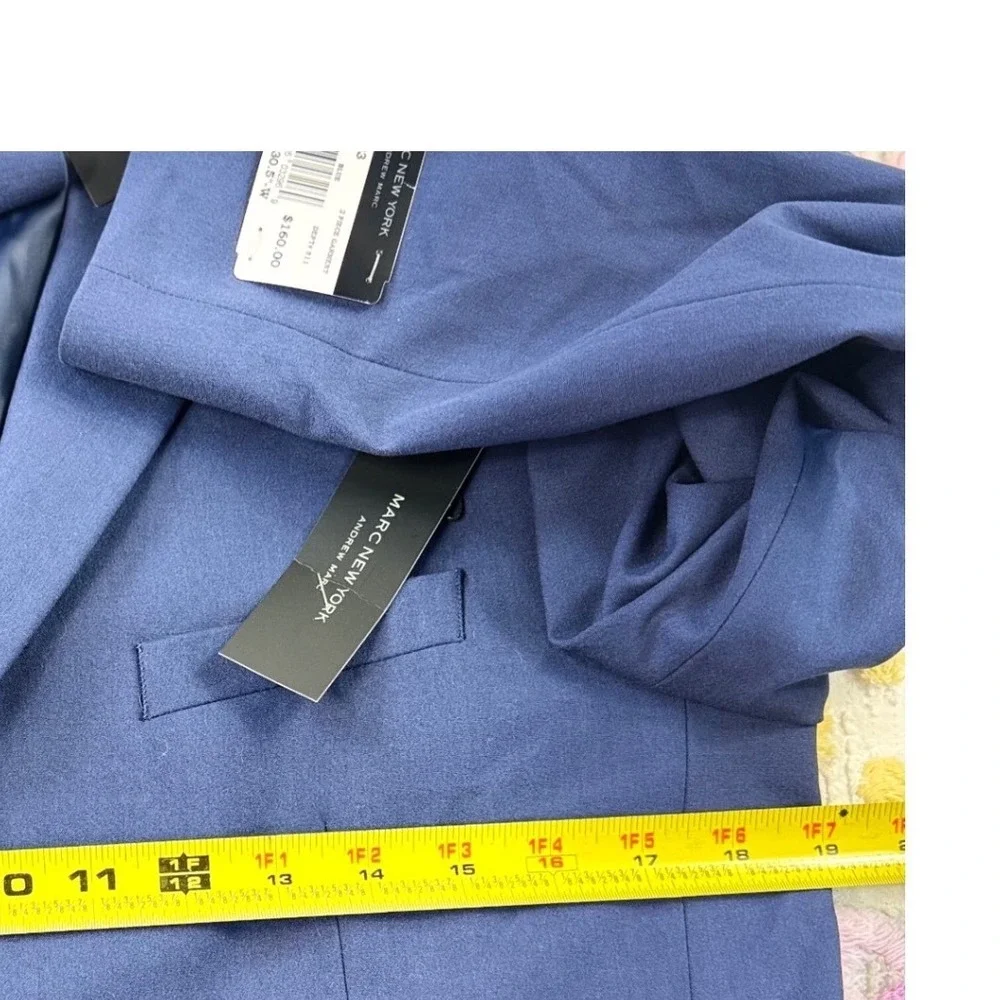 Marc New York Andrew Marc Men's Blue Stretch Suit‎ 2 Piece Garment 18R 29.5W